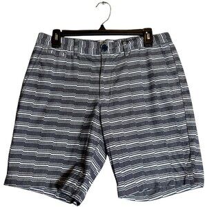 Original Penguin Striped Chino Shorts Men's 31 Gray Preppy Golf Outdoor 7.5"